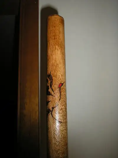 Custom Bo Staffs made from Birch. 1 1/8 inches; X 72 inches; White Crane burnt in $60.00 SOLD 1 1/8...