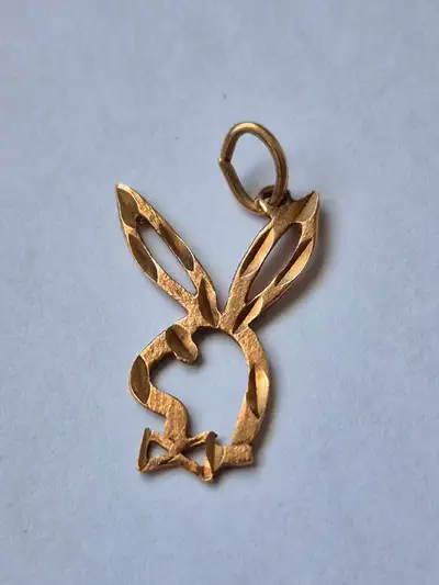 New 10K Solid Gold PLAYBOY Bunny Pendant, 2.5 x 1 cm , View more
