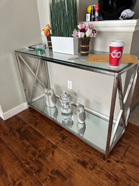 Glass entry table