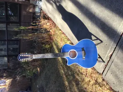 Left Handed Taylor 654ce 12 string Acoustic Blue Guitar, View more