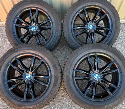 EXCELLENT CONDITION 4 x 235/55/17 MICHLINE XICE & SNOW WINTER TIRES AND OEM BMW RIMS $1450 CAME OFF...