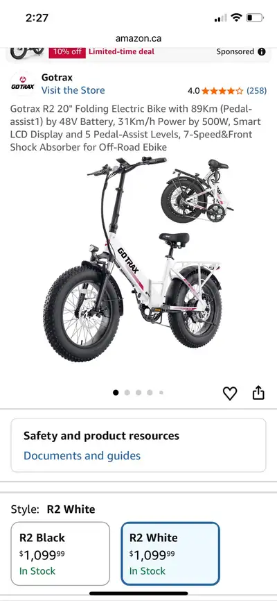 Gotrax R2 Electric Bike, View more