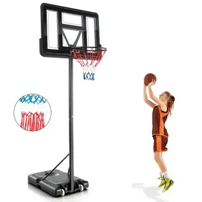 Adjustable Basketball Hoop System – 4.25 to 10 FT w/ 44” Backbo, View more