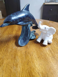 Ceramic Dolphin & Elephant
