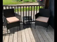 Patio Bistro set - chair cushions have zippers for cleaning