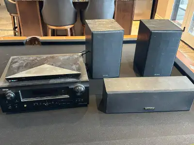 Sony CD player, Denon receiver, Optimis Speakers, View more