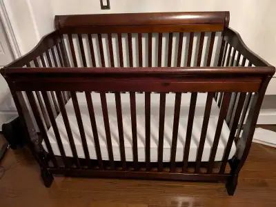 Convertible Crib (Toddler daybed) with new Mattress, sheet set, View more