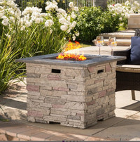 Stafford 24'' H x 32'' W Stone Propane Fire Pit Table*BRAND NEW*