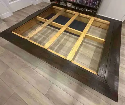 Queen Platform Bedframe Solid Wood, View more