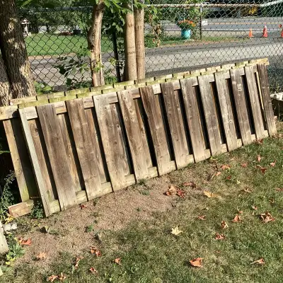 Fence sections short in height but long , View more