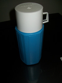Vintage 1980s blue Thermos for children's lunch box, Canada
