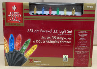 Home Accents Holiday Premium 35 Light Faceted LED Light Set 12'