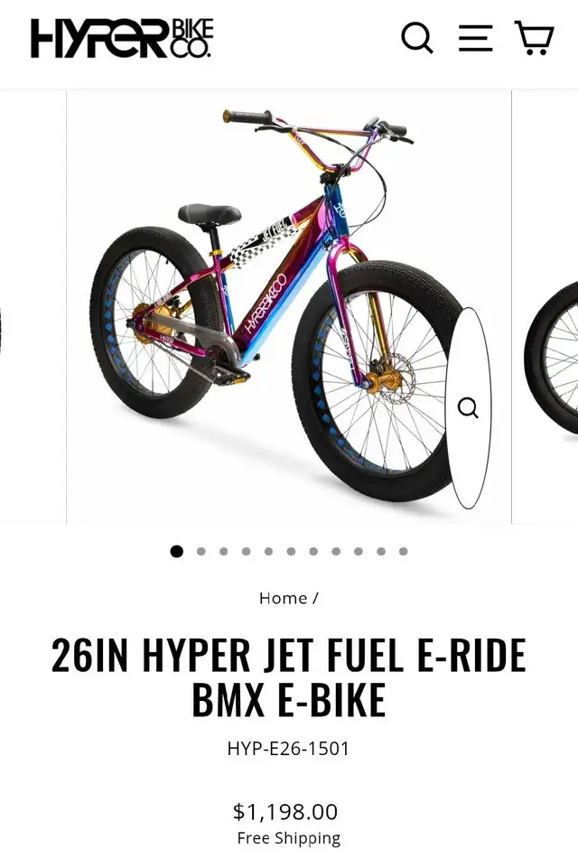 Hyper jet fuel 26in BMX style E bike 