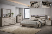 Two-Tone Bedroom Furniture Set with Storage Headboard Calgary Alberta Preview