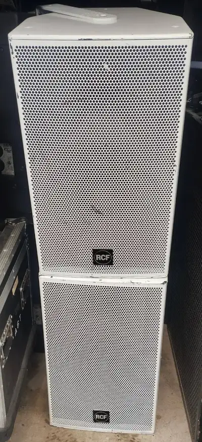 RCF C5215-W white 15" 2-way passive pa speakers with mounts, View more