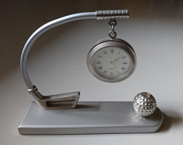 Vintage Rare Key Man Engravables Pewter Desk Clock in Arts & Collectibles in Oshawa / Durham Region - Image 3