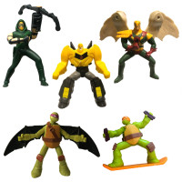 5 figurines - Héros, Ninja, Transformer, Green Arrow etc