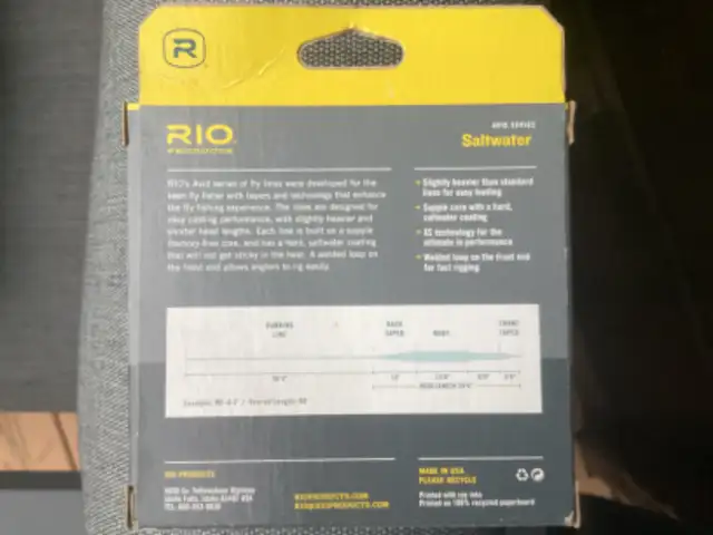 Rio Avid Series Saltwater Sandy Blue WF9F Fly Line LNIB in Fishing, Camping & Outdoors in Owen Sound - Image 3