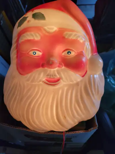 Vintage Noma Santa Face Blow Mold wall/door light decoration, View more