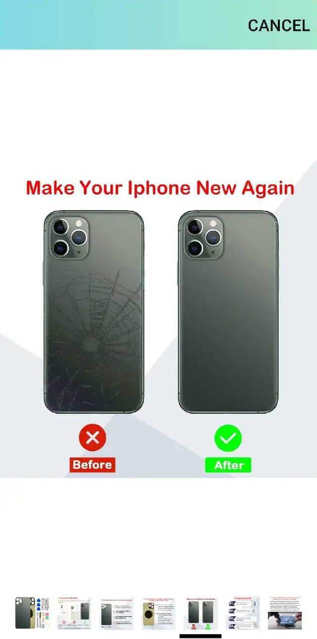 Phoupair OEM Back Glass Replacement Compatible with iPhone 11 Pr in Cell Phones in Markham / York Region - Image 10