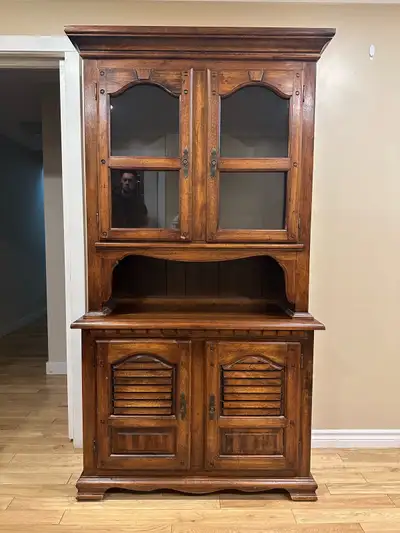 Vintage Solid Wood Hutch / China Cabinet (CAN DELIVER), View more