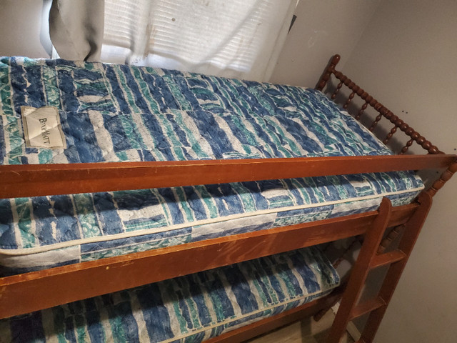 Bunk bed with mattresses for sale! in Beds & Mattresses in Thunder Bay
