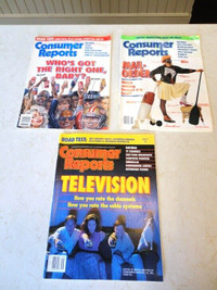 3 Vintage 1991 Consumer Reports Magazines - Decent Shape $5/ea