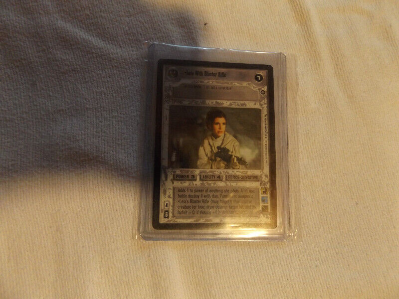 Star Wars CCG, "Leia with Blaster Rifle" single card, used for sale  