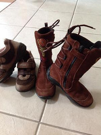 GIRL ECCO Brown GORTEX Boots & GEOX Shoes Euro 28 or US 10.5/11