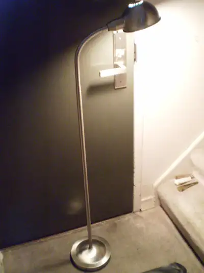 Chrome Floor Lamp, Height Adjustable to 55 inches, Standard 75W Bulbs $30