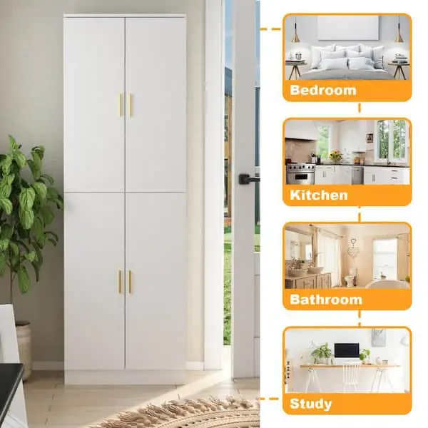 White Wooden Sideboard, Storage Cabinet, Food Pantry in Hutches & Display Cabinets in City of Toronto - Image 9