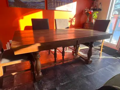 Ensemble table et chaises de cuisine avec rallonge, View more