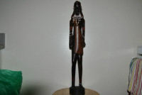Ebony Hand Carved African Warrior Sculpture