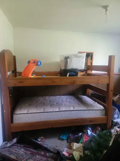 Bunkers that have a super single size frame one mattress is included possibly two great shape