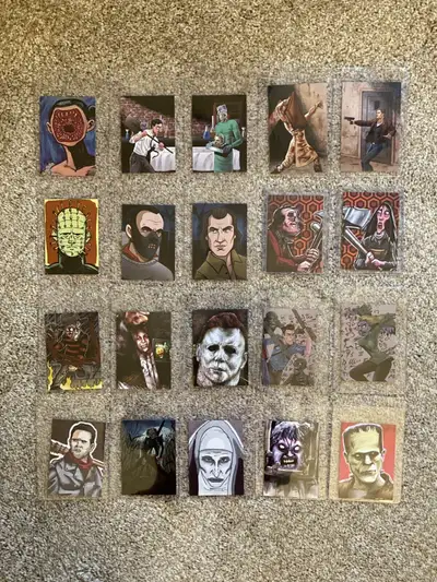All are brand new and mint condition in protective sleeves. These exclusive horror artist sketch car...