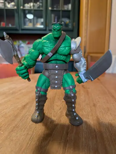 This is the Marvel Legends King Hulk figure from the Fing Fang Foom wave. Comes with his weapons and...