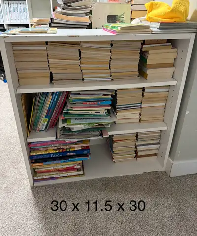 Durable & Sturdy White Bookshelf , used 3-shelf bookcase, View more