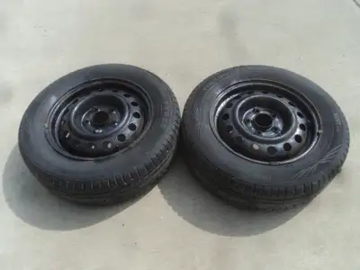 2 Nokian all weather tires with steel rims are for sale. Tires are 195/65/15. Rims are 5 holes, 4.5...