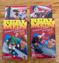 1986 Real Men Live Action Sports Figures Skateboarder + Boxer
