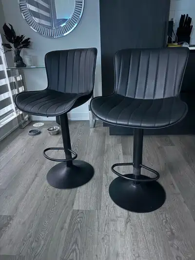 2 black bar stool chairs for sale , View more