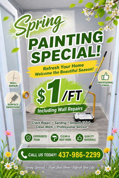 Interior Painting $1/ft – Walls, Ceilings, Doors, Trim | Repair, View more