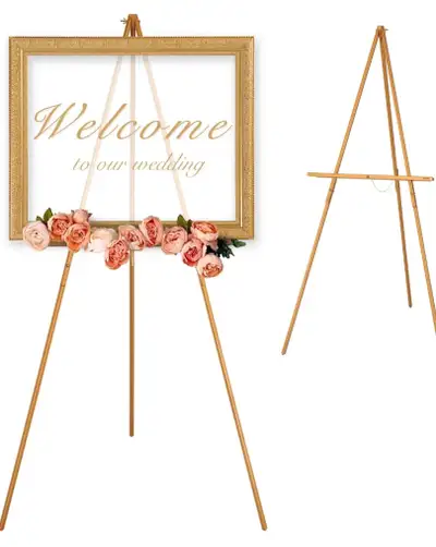 New VISWIN 63”  Gold Wooden Tripod Display Easel Stand, View more