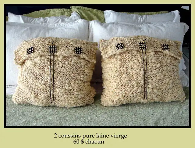 2 Pure Virgin Wool Cushions