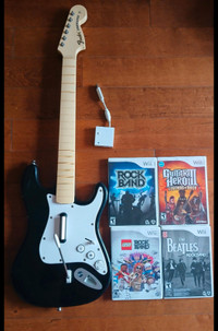 Bundle RockBand Wii Guitar + 4 jeux