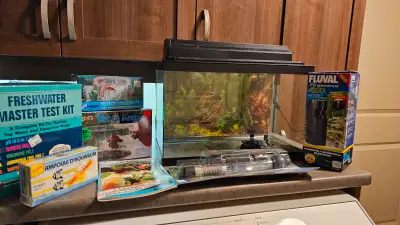 Kit complet avec aquarium 5 gallons - Aquarium 5 gallons 75 $ - Guide pour aquarium - Kit pour teste...