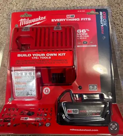 Brand new Milwaukete m18 5ah battery with charger set, View more