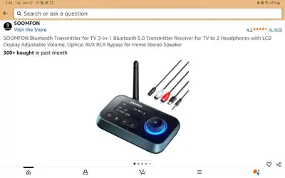 SOOMFON Bluetooth Transmitter for TV 3-in-1 Bluetooth 5.0 Transm, View more