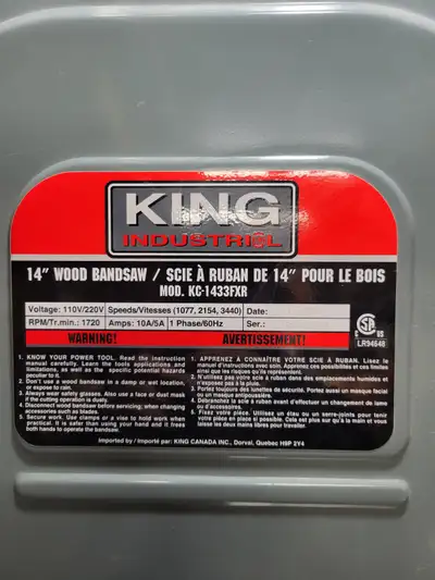 King Industrial 14 Inch Bandsaw, View more