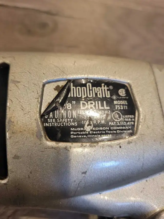 Vintage ShopCraft Drill. Tools. Drills. in Power Tools in Hamilton - Image 5
