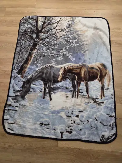 Horse Print Throw Blanket (57.5” x 46.5”), View more
